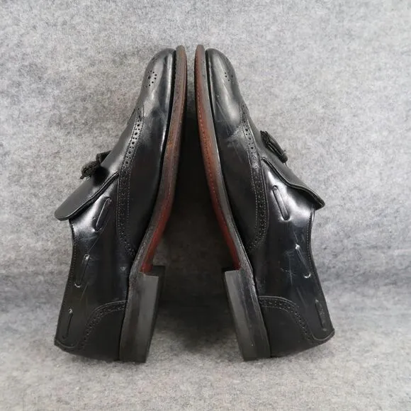 Stetson Shoes Mens 10 Tassel Loafers Leather Slip On Wingtip Classic Style Black