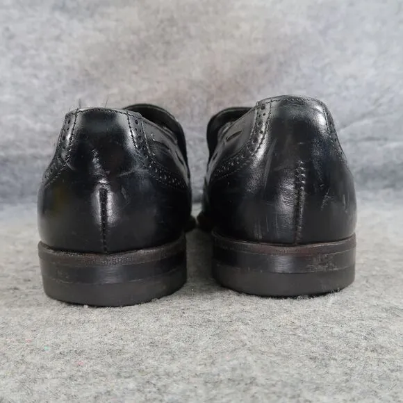 Stetson Shoes Mens 10 Tassel Loafers Leather Slip On Wingtip Classic Style Black