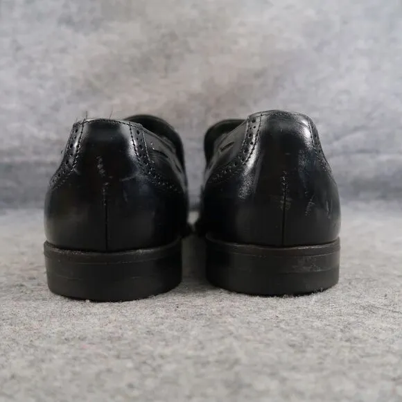 Stetson Shoes Mens 10 Tassel Loafers Leather Slip On Wingtip Classic Style Black