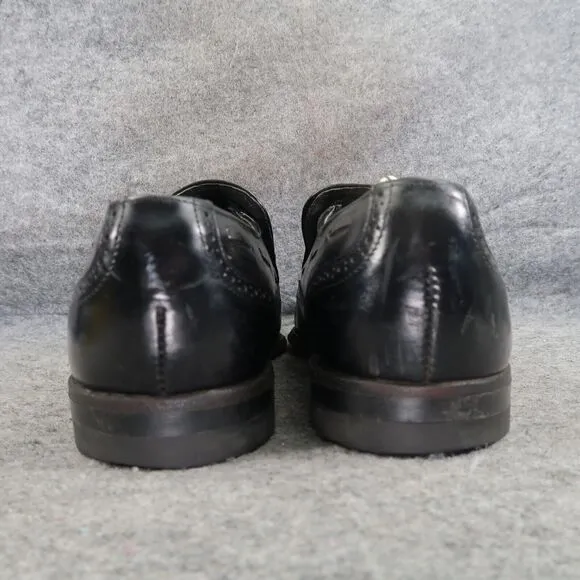 Stetson Shoes Mens 10 Tassel Loafers Leather Slip On Wingtip Classic Style Black