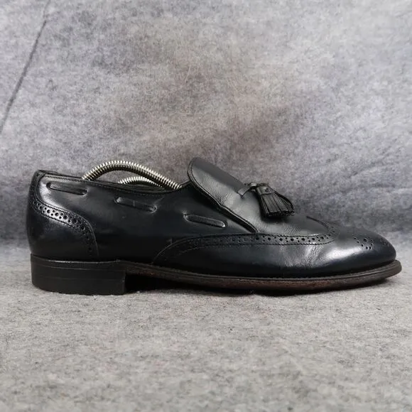 Stetson Shoes Mens 10 Tassel Loafers Leather Slip On Wingtip Classic Style Black