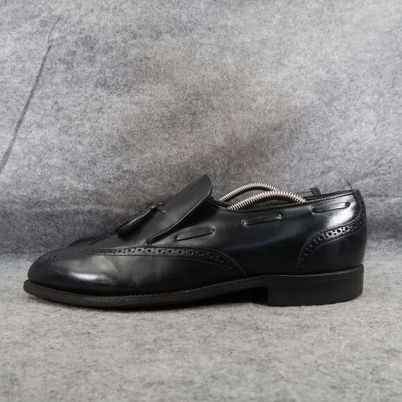 Stetson Shoes Mens 10 Tassel Loafers Leather Slip On Wingtip Classic Style Black