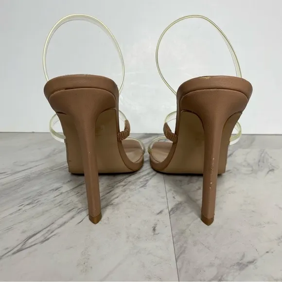 Steve Madden Gracey Square Toe Nude Heeled Sandal 9 1/2