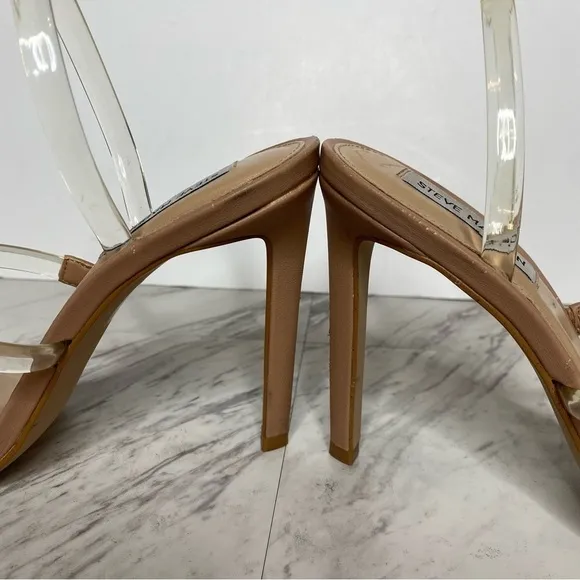 Steve Madden Gracey Square Toe Nude Heeled Sandal 9 1/2