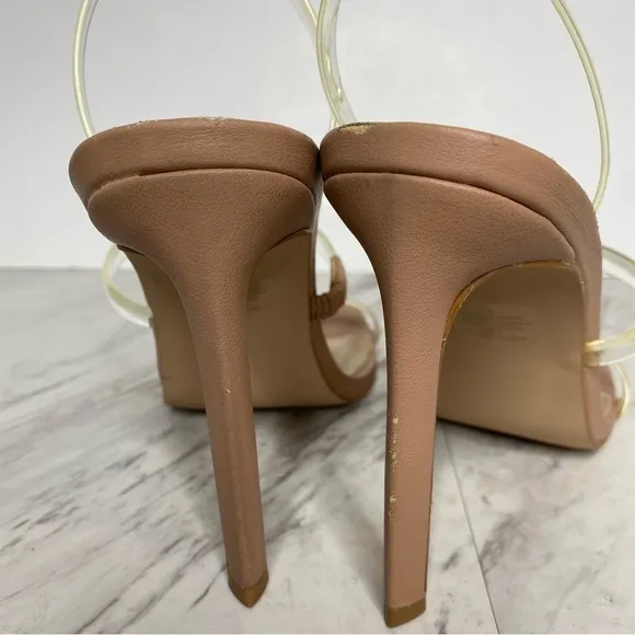 Steve Madden Gracey Square Toe Nude Heeled Sandal 9 1/2