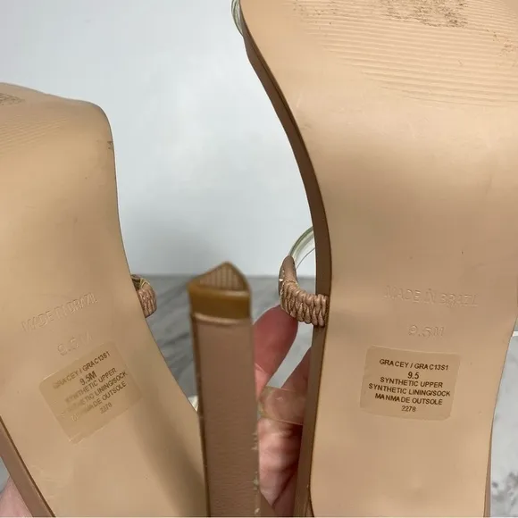 Steve Madden Gracey Square Toe Nude Heeled Sandal 9 1/2
