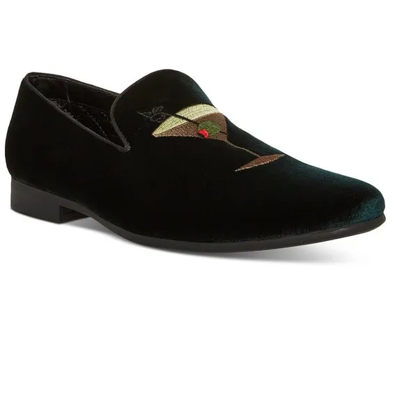 Steve Madden Green Velvet Slip-On Loafers