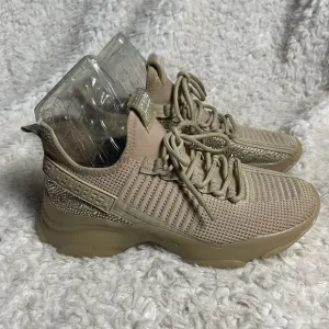 Steve Madden Maxima Khaki fabric Rhinestone accents Chunky soles sneakers SZ11
