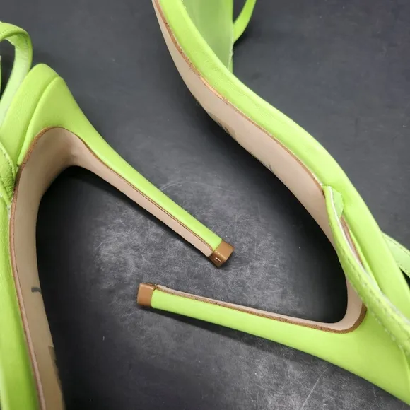 Steve Madden sandals 9M green neon leather Theresa strappy dainty heels new $100