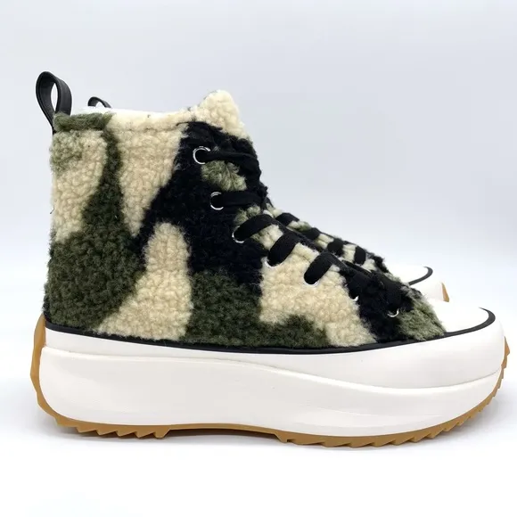 Steve Madden Shaft-F Camo Fur Platform Sneakers