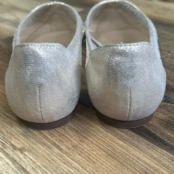 Steve Madden Veloche Flats Rhinestone Sheer Ballet Flats Pointed Toe Bridal 6 M