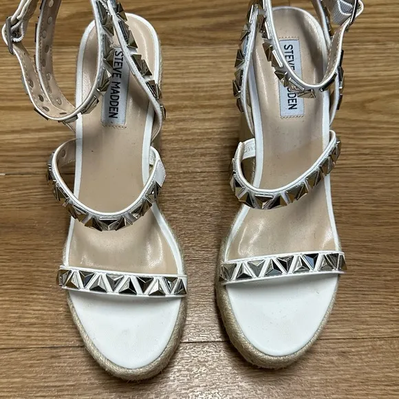 STEVE MADDEN Wedge Platform Studded Sandals Espadrilles