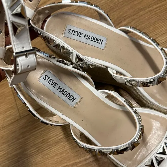 STEVE MADDEN Wedge Platform Studded Sandals Espadrilles
