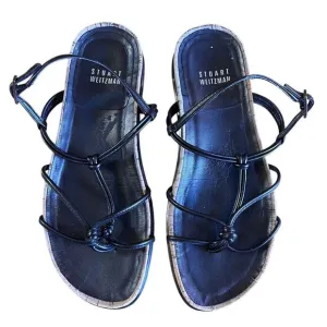 Stewart Weitzman Black Gladiator‎ Leather Sandals Size 5 M Quiet Luxury Strappy