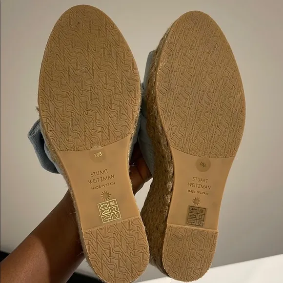 Stuart Weitzman Blue Espadrille Platform Shoes