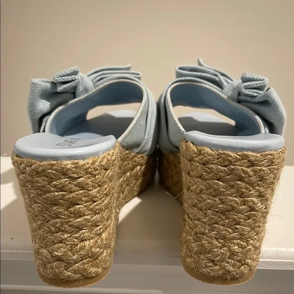 Stuart Weitzman Blue Espadrille Platform Shoes