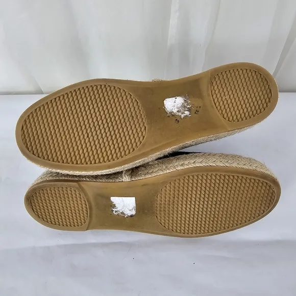 Stuart Weitzman Navy Blue Nugal Suede Espadrille Flats Platform Size 7.5