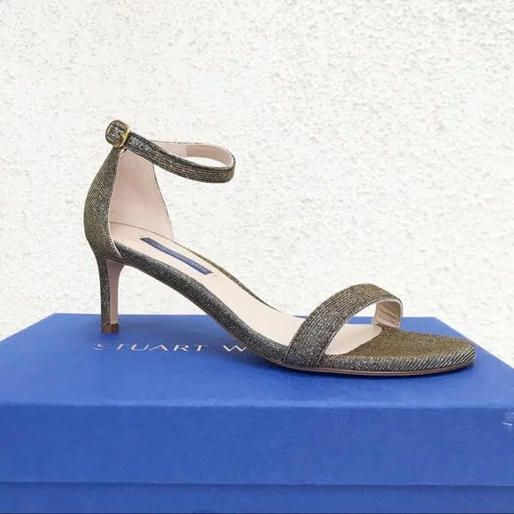 Stuart Weitzman Nu Naked Straight 60mm Sandal Nighttime Lame