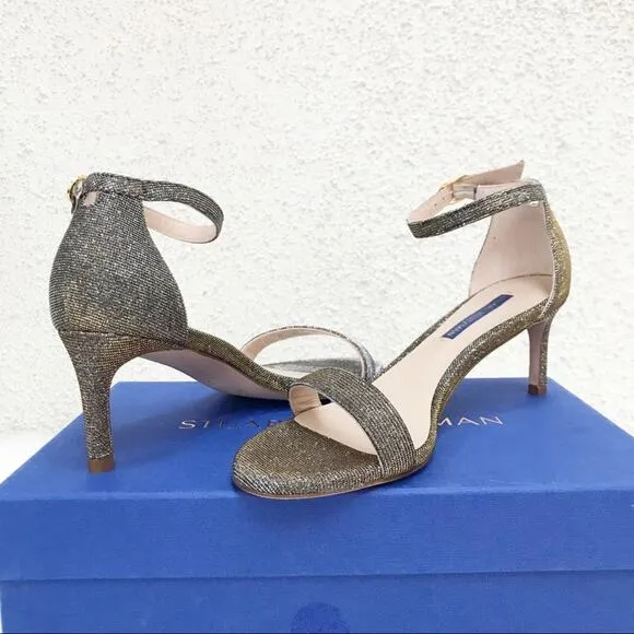 Stuart Weitzman Nu Naked Straight 60mm Sandal Nighttime Lame