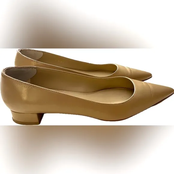 Stuart Weitzman Tan or Beige Neutral Pointed Toe Flats Size 8B