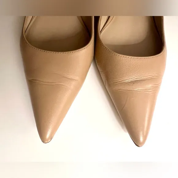 Stuart Weitzman Tan or Beige Neutral Pointed Toe Flats Size 8B