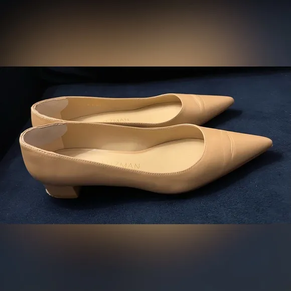 Stuart Weitzman Tan or Beige Neutral Pointed Toe Flats Size 8B