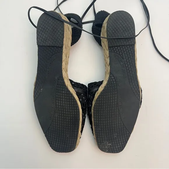 Stuart Weitzman Wedge Lace Up Sandal Espadrilles, Size 8.5