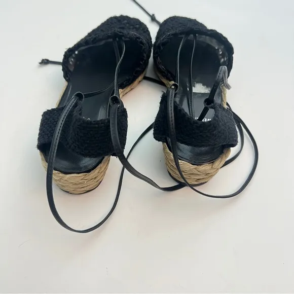 Stuart Weitzman Wedge Lace Up Sandal Espadrilles, Size 8.5