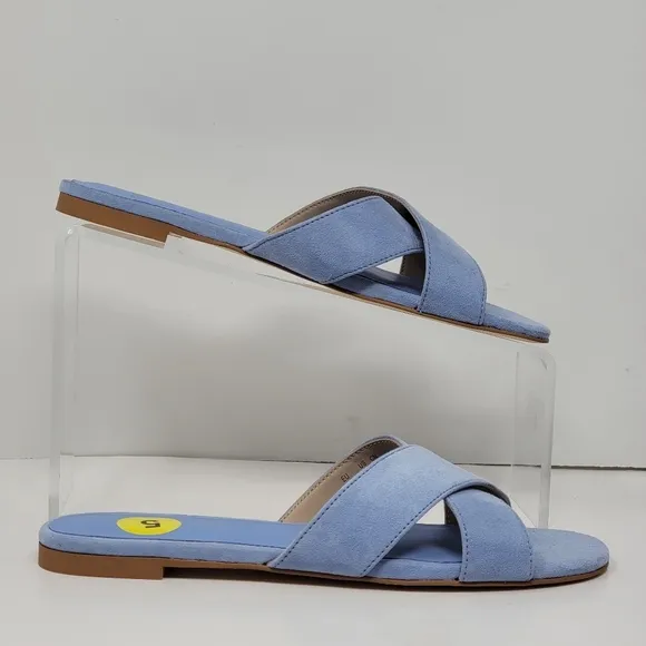 Stuart Weitzman Women's Size 5 Flat Slide Sandals Peony Light Blue New