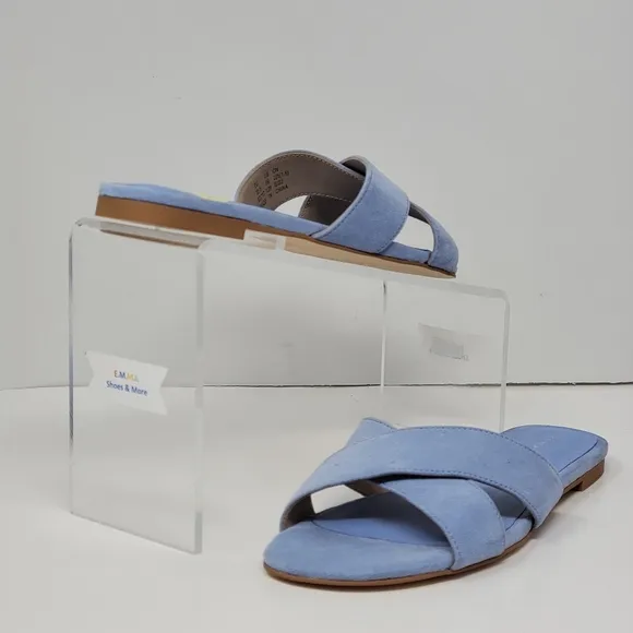 Stuart Weitzman Women's Size 5 Flat Slide Sandals Peony Light Blue New