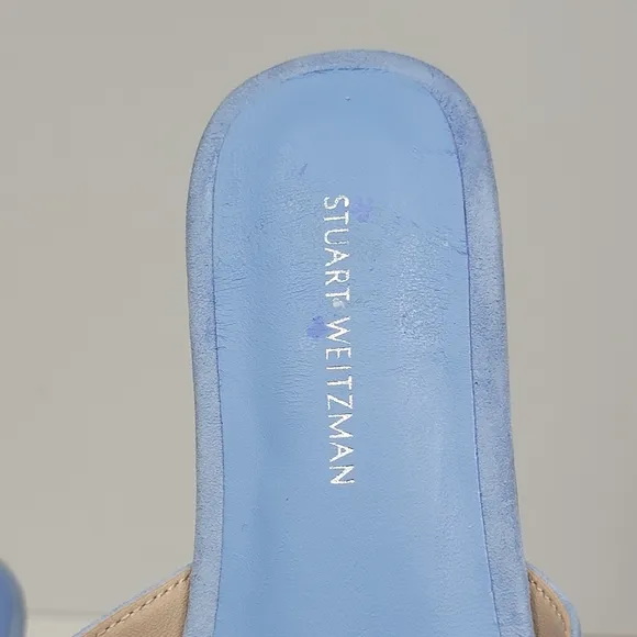 Stuart Weitzman Women's Size 5 Flat Slide Sandals Peony Light Blue New