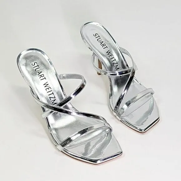 Stuart Weitzman Women's Strapeze 85 Strappy Heel Sandals Size 37.5 (MSRP $475)