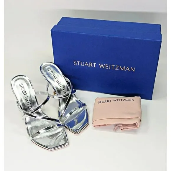 Stuart Weitzman Women's Strapeze 85 Strappy Heel Sandals Size 37.5 (MSRP $475)