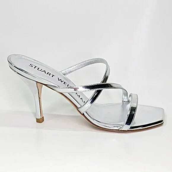 Stuart Weitzman Women's Strapeze 85 Strappy Heel Sandals Size 37.5 (MSRP $475)