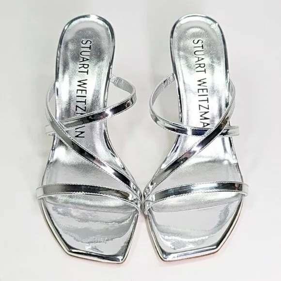 Stuart Weitzman Women's Strapeze 85 Strappy Heel Sandals Size 37.5 (MSRP $475)