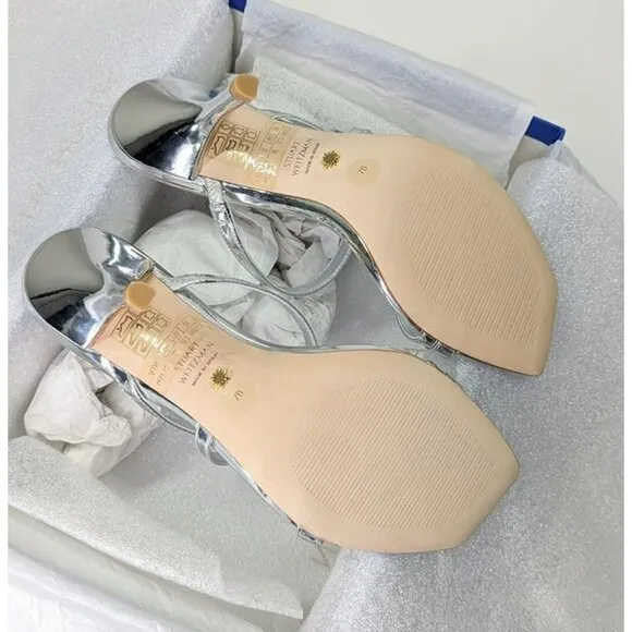 Stuart Weitzman Women's Strapeze 85 Strappy Heel Sandals Size 37.5 (MSRP $475)