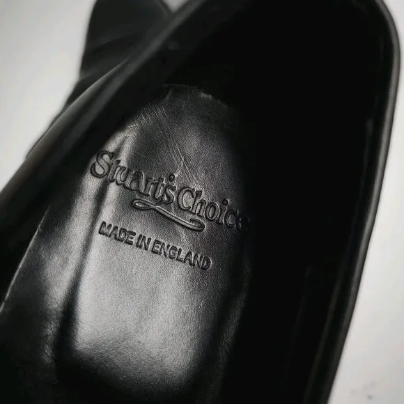 STUART'S CHOICE Paul Stuard Black Leather Loafers 8036 Made In England 10 D