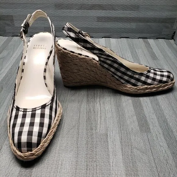 Stuart Weitzman Black &amp; White WedgeEspadrilles