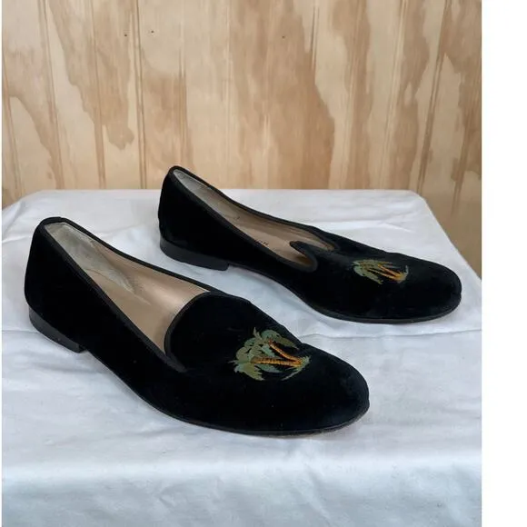 Stubbs &amp; Wootton Palm Beach Velvet Graphic Print Loafers Size 11.5 Men