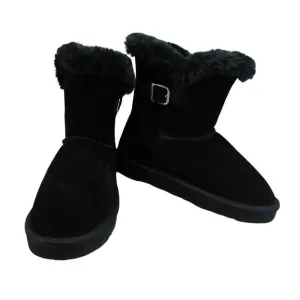 Style &amp; Co. Black Tiny 2 Suede Faux Fur Lined Winter Boots Size 6 Womens New