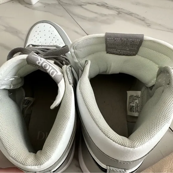 Stylish Gray and White High-Top Sneakers