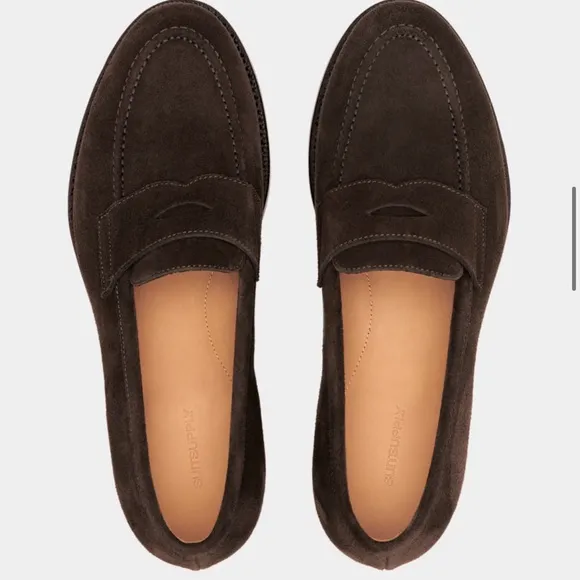 Suitsupply Brown Suede Loafers Sleek Minimalist Design