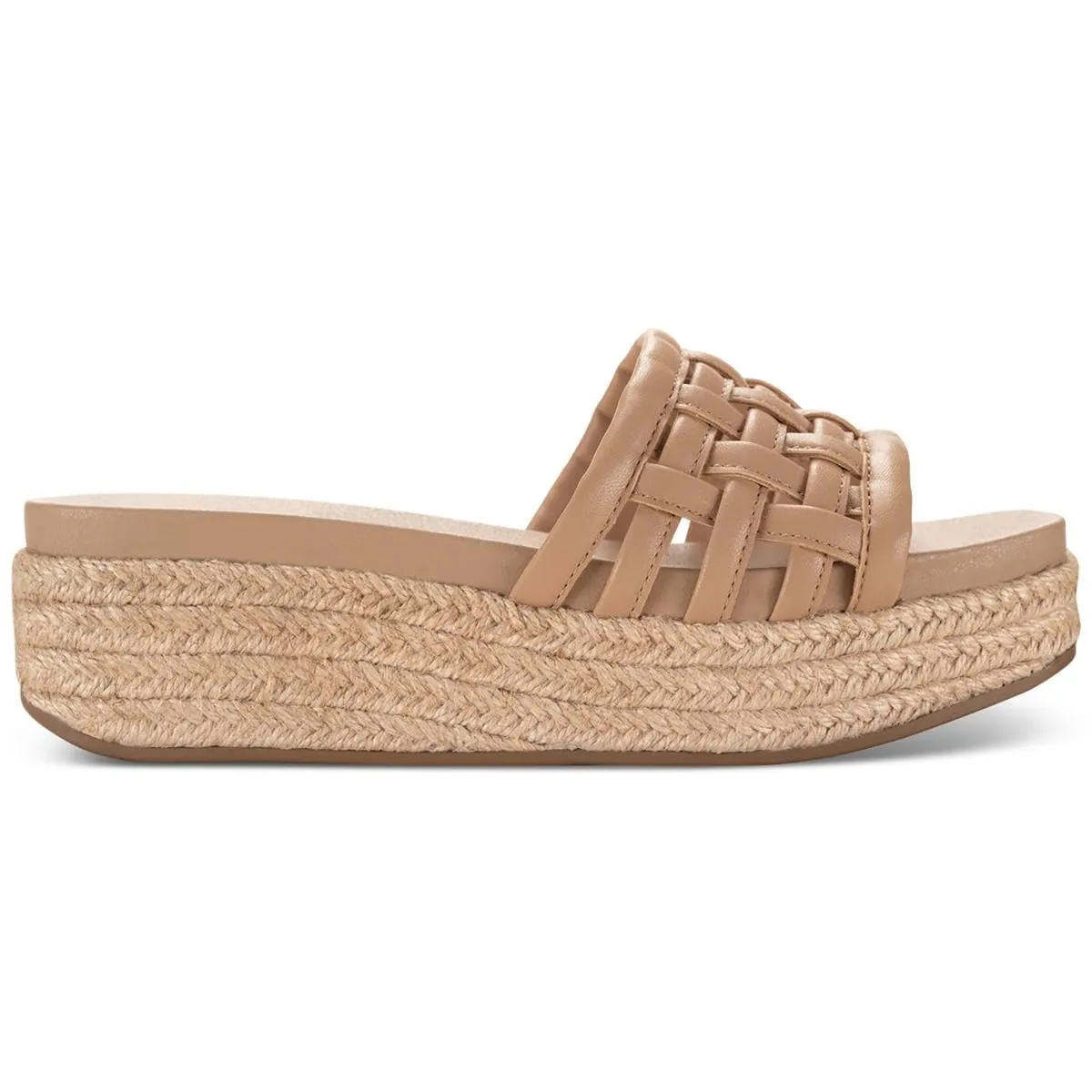 SUN STONE Womens JORDANAA Square Toe Platform Espadrilles Tan 8.5 Medium (B,M)