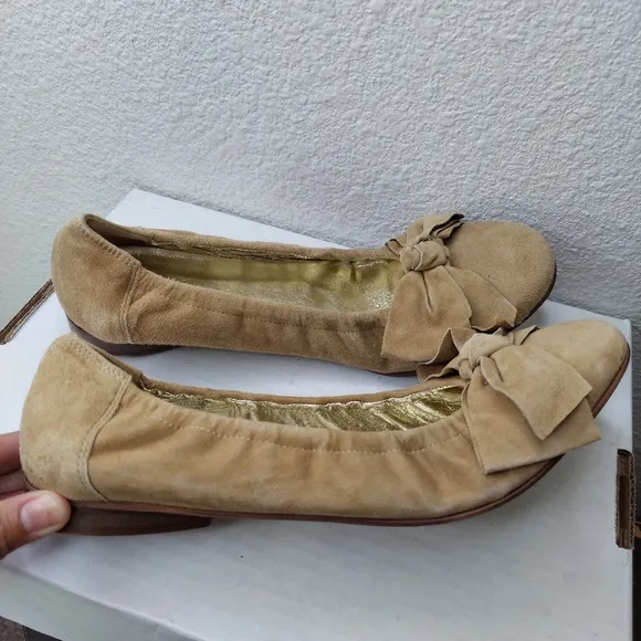 Sundance Bow Leather Ballet Flats Size 39 US 8.5/9