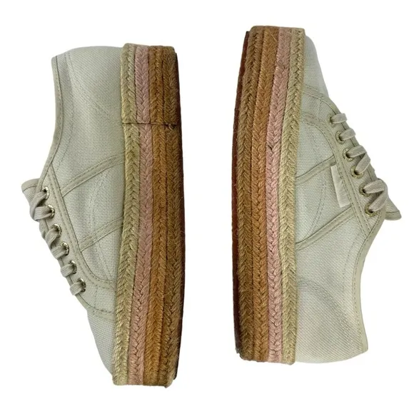 Superga 2790 Cotropew Light Sand Beige Canvas Colour Rope Platform Sneakers 8.5