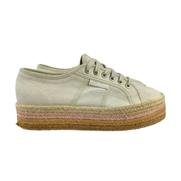 Superga 2790 Cotropew Light Sand Beige Canvas Colour Rope Platform Sneakers 8.5