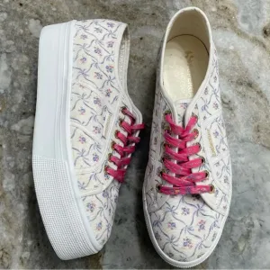 Superga X LoveShackFancy Floral Print Chunky Platform Sneakers