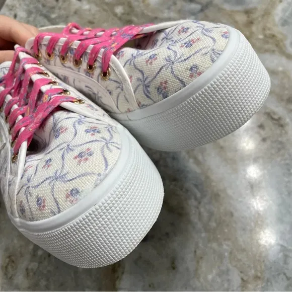 Superga X LoveShackFancy Floral Print Chunky Platform Sneakers
