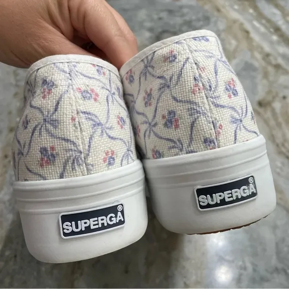 Superga X LoveShackFancy Floral Print Chunky Platform Sneakers