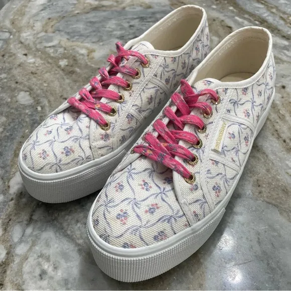 Superga X LoveShackFancy Floral Print Chunky Platform Sneakers